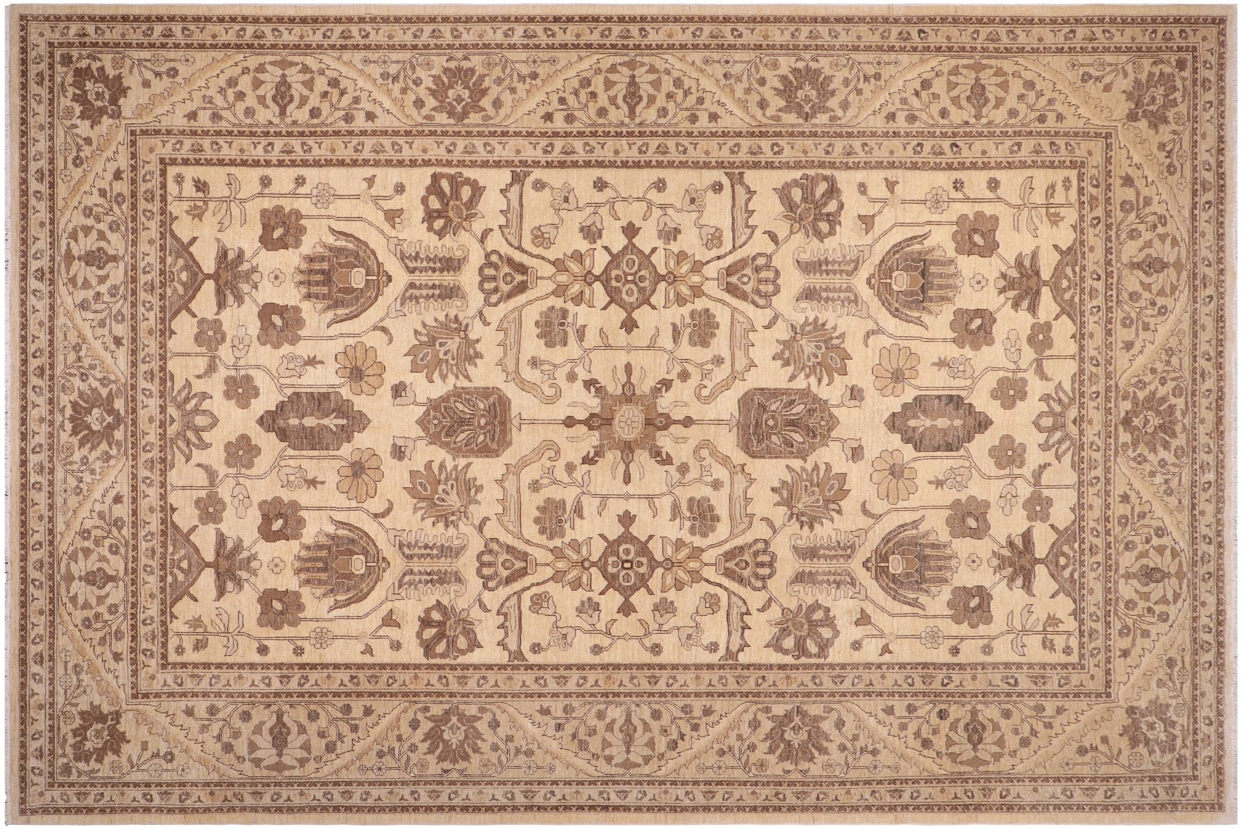 handmade Transitional Kafkaz Beige Tan Hand Knotted RECTANGLE 100% WOOL area rug 10' x 14'