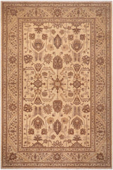 handmade Traditional Kafkaz Beige Tan Hand Knotted RECTANGLE 100% WOOL area rug 10 x 14