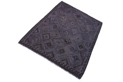 handmade Modern Kilim Gray Brown Hand-Woven RECTANGLE 100% WOOL area rug 6' x 8'