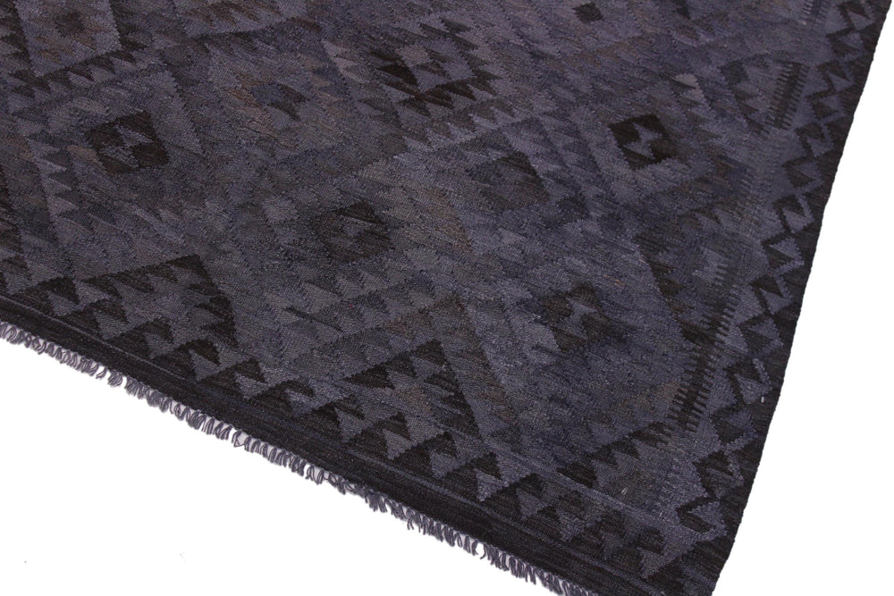 handmade Modern Kilim Gray Brown Hand-Woven RECTANGLE 100% WOOL area rug 6' x 8'
