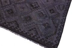 handmade Modern Kilim Gray Brown Hand-Woven RECTANGLE 100% WOOL area rug 6' x 8'