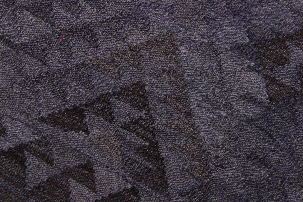 handmade Modern Kilim Gray Brown Hand-Woven RECTANGLE 100% WOOL area rug 6' x 8'
