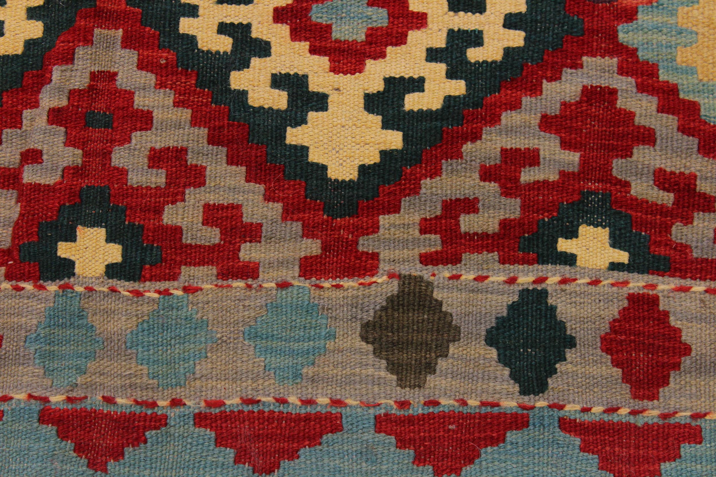 handmade Geometric Kilim Red Beige Hand-Woven RECTANGLE 100% WOOL area rug 4 x 6