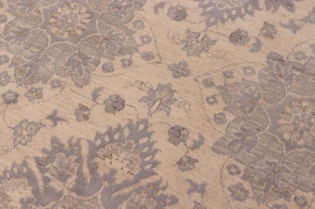 handmade Transitional Kafkaz Lt. Blue Ivory Hand Knotted RECTANGLE WOOL&SILK area rug 10 x 14