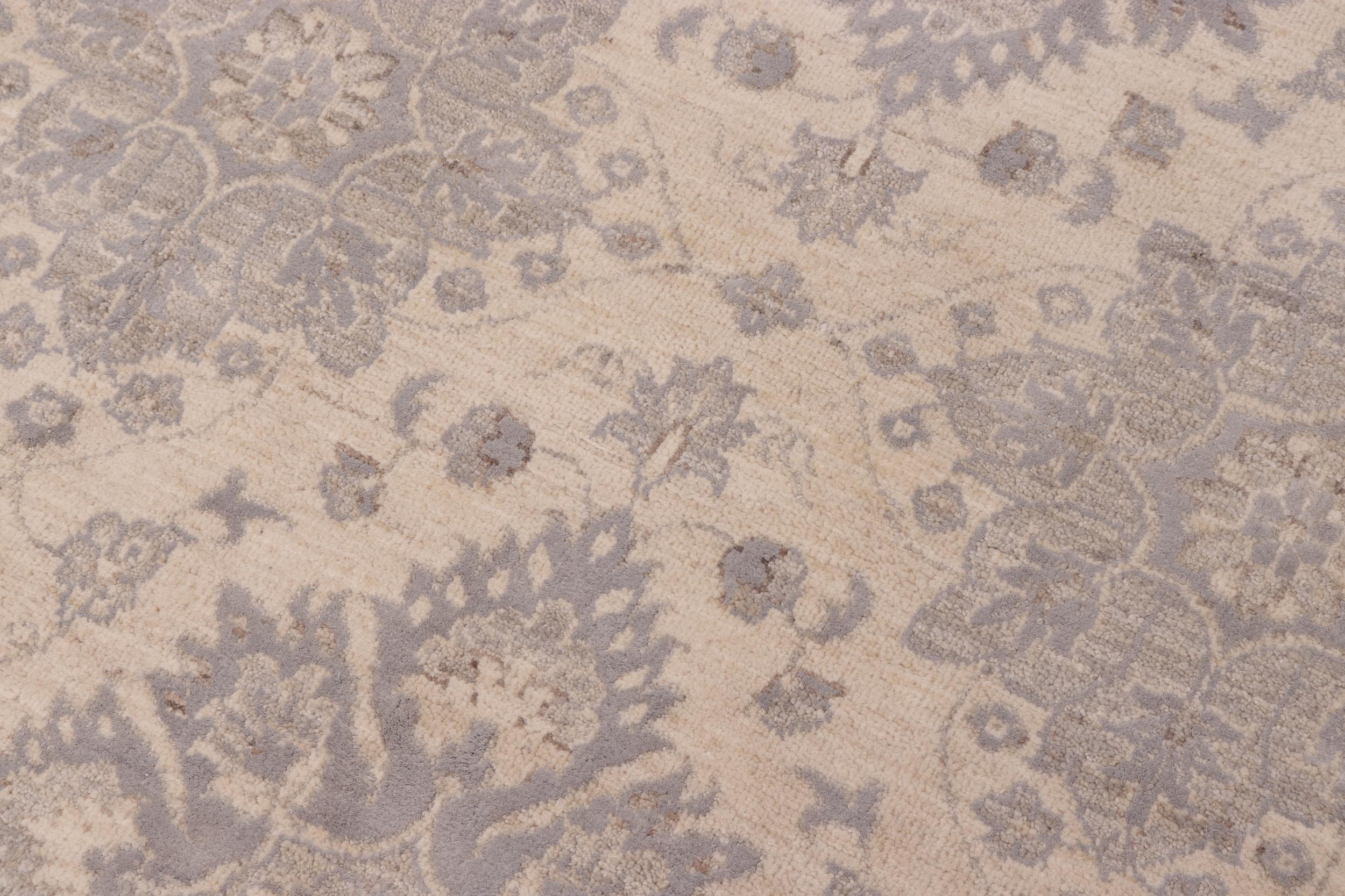 handmade Modern Kafkaz Lt. Blue Ivory Hand Knotted RECTANGLE WOOL&SILK area rug 10' x 14'