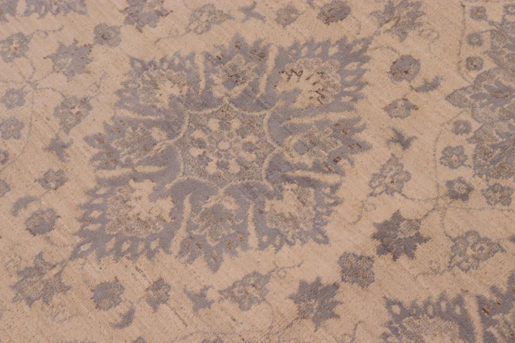 handmade Transitional Kafkaz Lt. Blue Ivory Hand Knotted RECTANGLE WOOL&SILK area rug 10 x 14