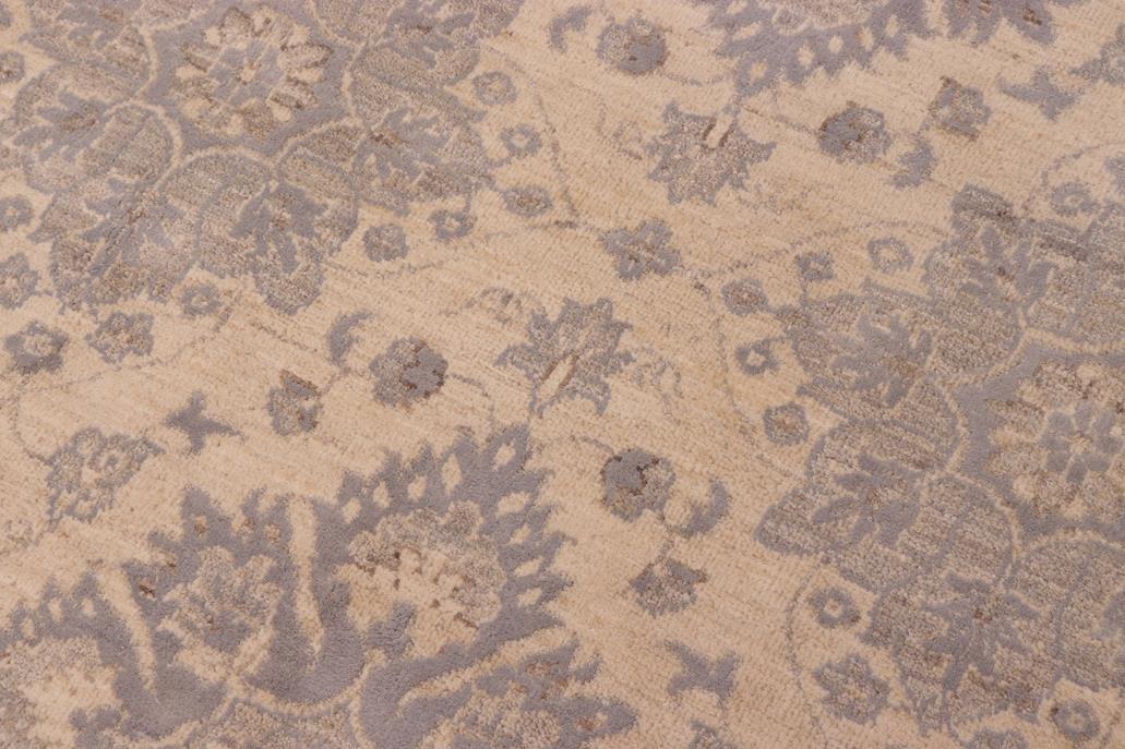 handmade Transitional Kafkaz Lt. Blue Ivory Hand Knotted RECTANGLE WOOL&SILK area rug 10 x 14