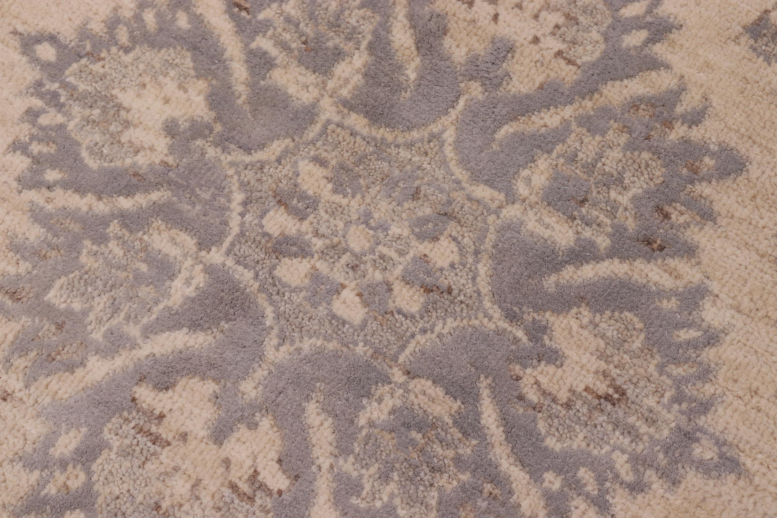 handmade Modern Kafkaz Lt. Blue Ivory Hand Knotted RECTANGLE WOOL&SILK area rug 10' x 14'