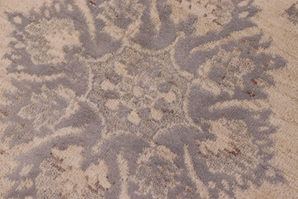 handmade Modern Kafkaz Lt. Blue Ivory Hand Knotted RECTANGLE WOOL&SILK area rug 10' x 14'