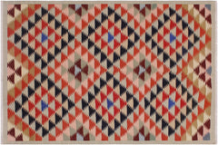 handmade Geometric Kilim Gray Black Hand-Woven RECTANGLE 100% WOOL area rug 5 x 7