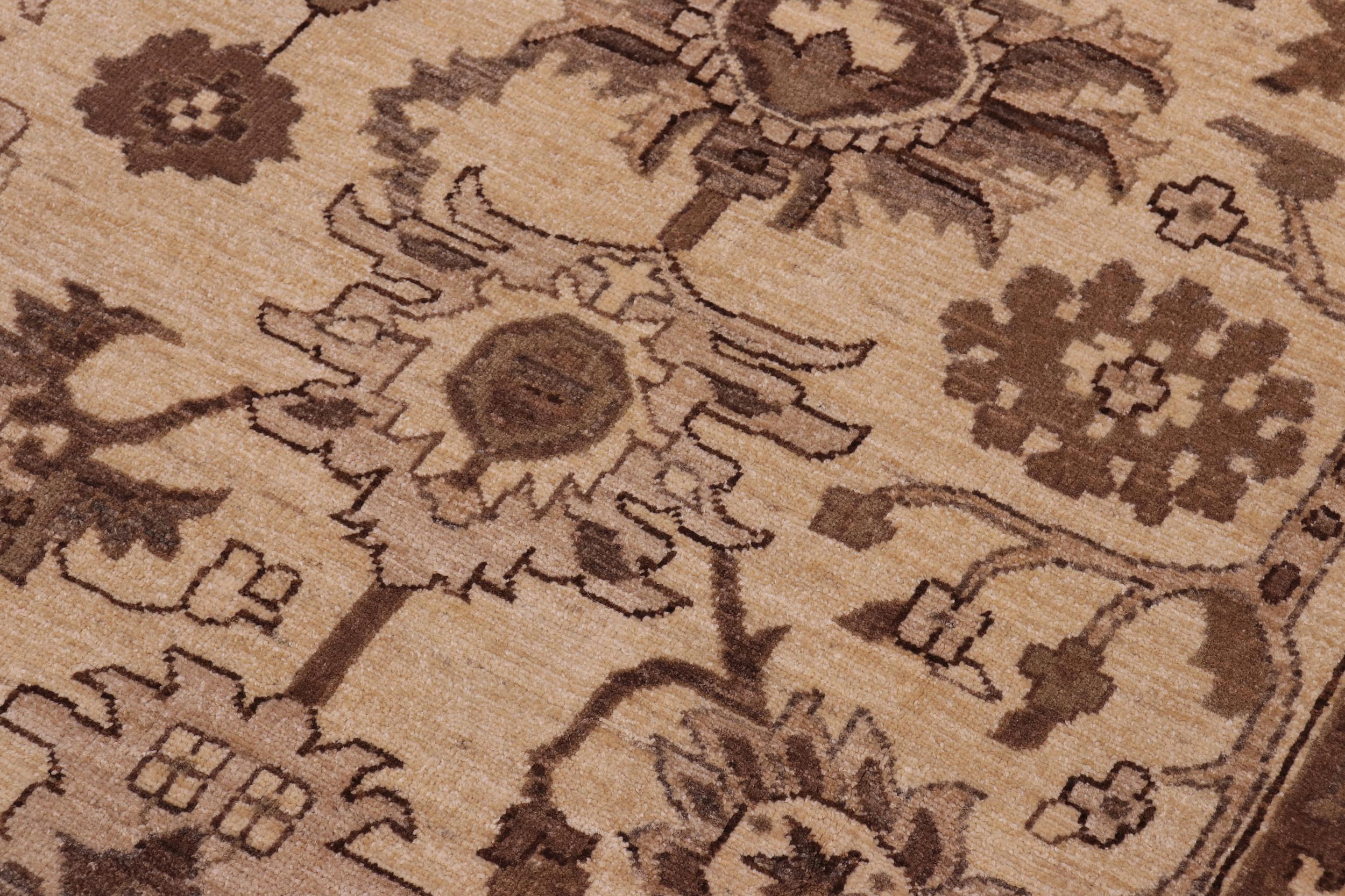 handmade Transitional Kafkaz Tan Lt. Tan Hand Knotted RECTANGLE 100% WOOL area rug 10' x 13'