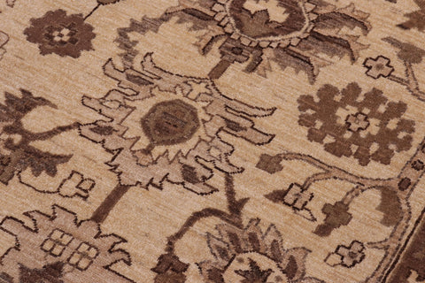 handmade Transitional Kafkaz Tan Lt. Tan Hand Knotted RECTANGLE 100% WOOL area rug 10' x 13'