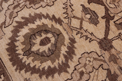 handmade Transitional Kafkaz Tan Lt. Tan Hand Knotted RECTANGLE 100% WOOL area rug 10' x 13'