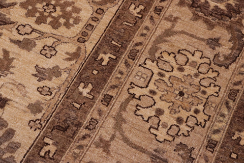 handmade Transitional Kafkaz Tan Lt. Tan Hand Knotted RECTANGLE 100% WOOL area rug 10' x 13'