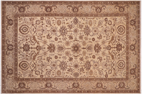 handmade Transitional Kafkaz Tan Lt. Tan Hand Knotted RECTANGLE 100% WOOL area rug 10' x 13'