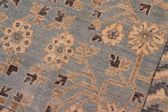 handmade Transitional Kafkaz Blue Beige Hand Knotted RECTANGLE 100% WOOL area rug 8 x 10