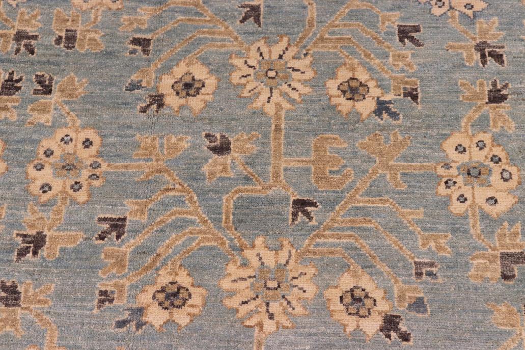 handmade Transitional Kafkaz Blue Beige Hand Knotted RECTANGLE 100% WOOL area rug 8 x 10