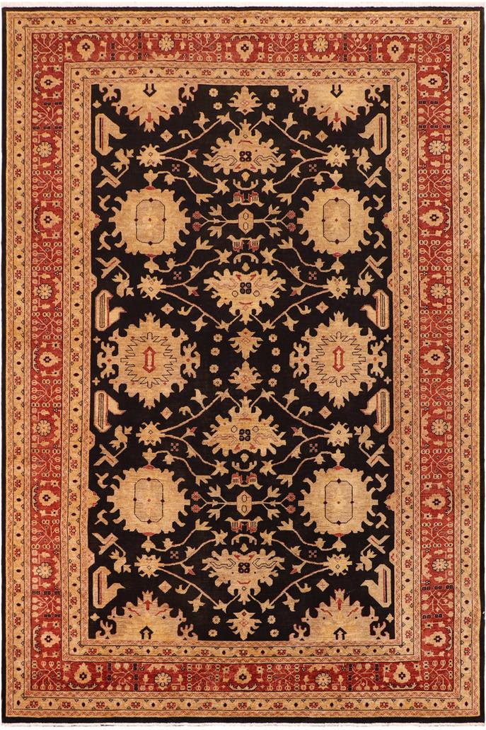 handmade Traditional Kafkaz Black Red Hand Knotted RECTANGLE 100% WOOL area rug 10 x 14