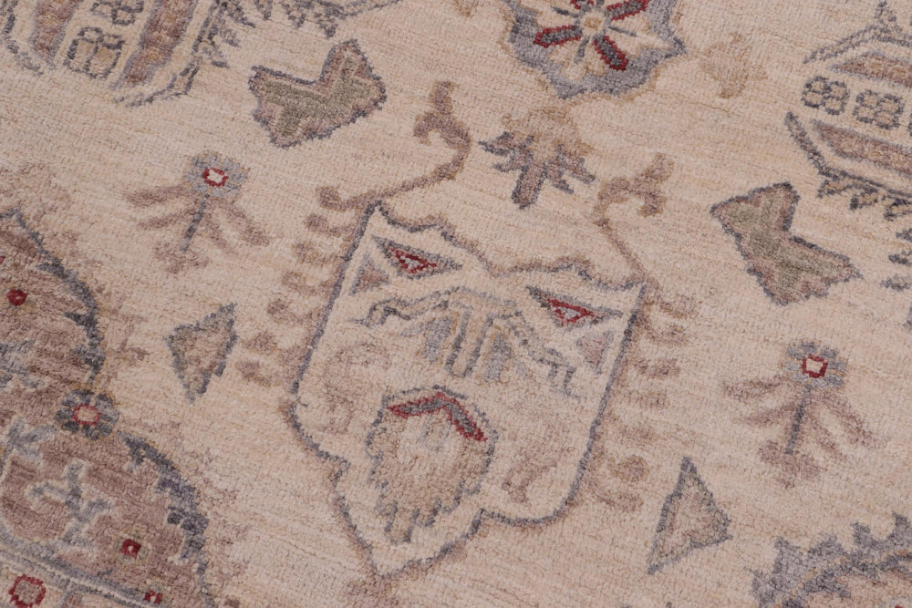 handmade Traditional Kafkaz Ivory Gray Hand Knotted RECTANGLE 100% WOOL area rug 6x7