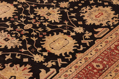 handmade Traditional Kafkaz Black Red Hand Knotted RECTANGLE 100% WOOL area rug 10 x 14