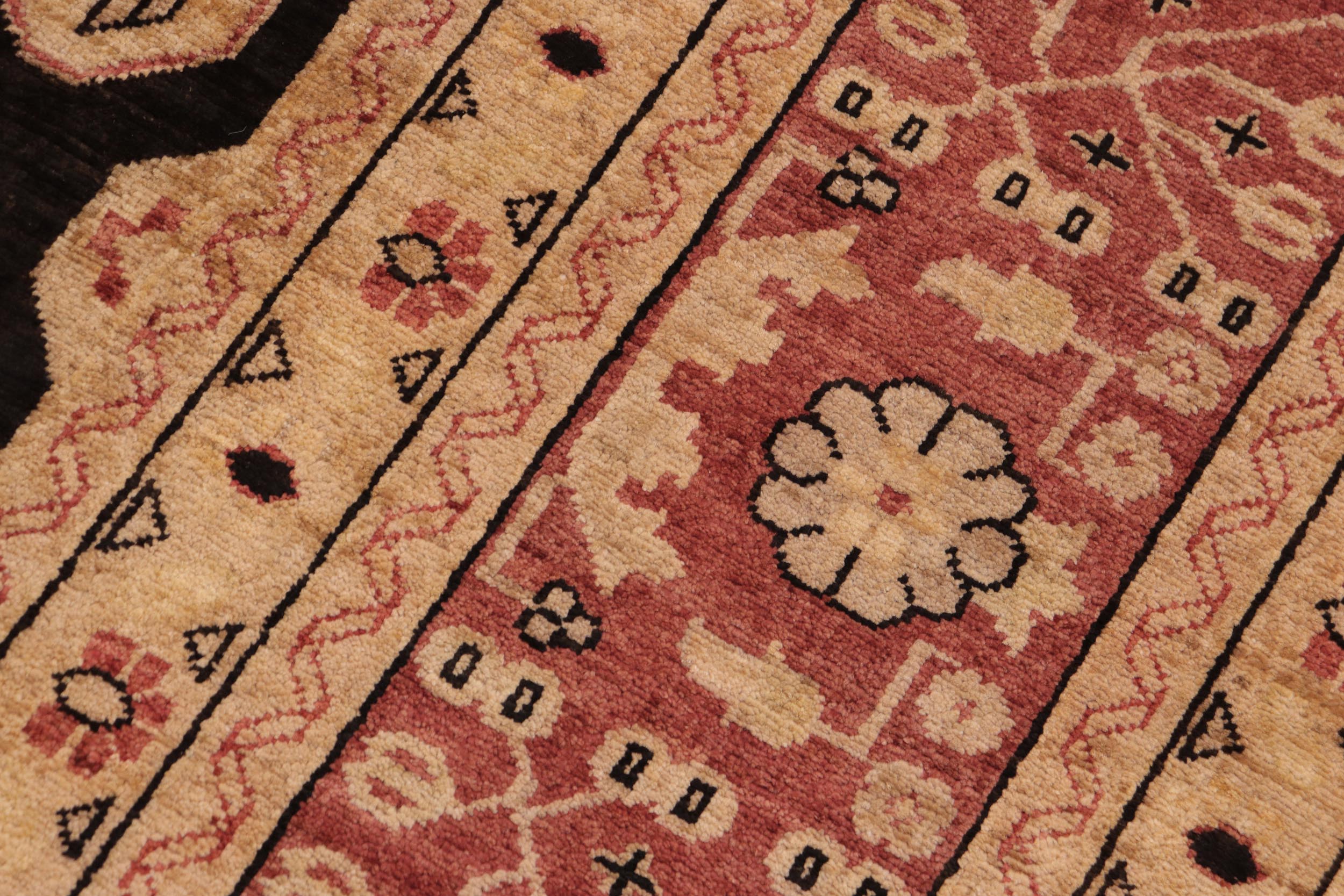handmade Transitional Kafkaz Black Red Hand Knotted RECTANGLE 100% WOOL area rug 10' x 14'