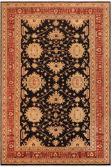 handmade Traditional Kafkaz Black Red Hand Knotted RECTANGLE 100% WOOL area rug 10 x 14
