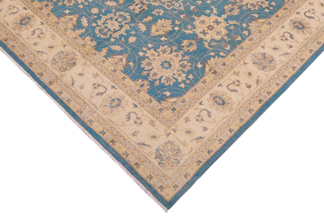 handmade Traditional Kafkaz Lt. Blue Beige Hand Knotted RECTANGLE 100% WOOL area rug 9 x 12