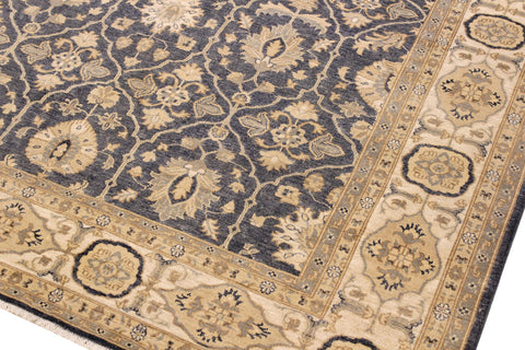 handmade Transitional Kafkaz Bluish Gray Ivory Hand Knotted RECTANGLE 100% WOOL area rug 8' x 10'