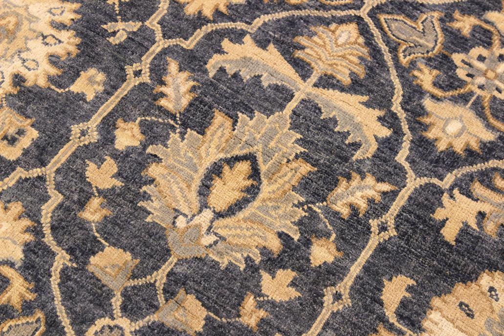 handmade Traditional Kafkaz Bluish Gray Ivory Hand Knotted RECTANGLE 100% WOOL area rug 8 x 10