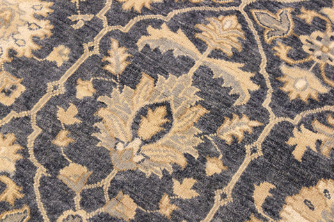 handmade Transitional Kafkaz Bluish Gray Ivory Hand Knotted RECTANGLE 100% WOOL area rug 8' x 10'
