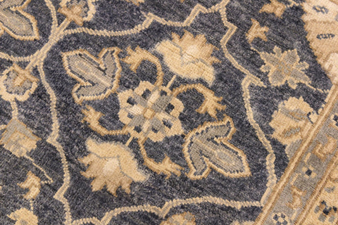 handmade Transitional Kafkaz Bluish Gray Ivory Hand Knotted RECTANGLE 100% WOOL area rug 8' x 10'