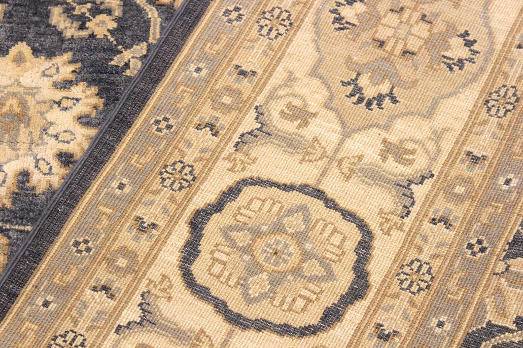 handmade Traditional Kafkaz Bluish Gray Ivory Hand Knotted RECTANGLE 100% WOOL area rug 8 x 10