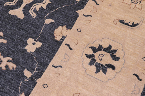 handmade Traditional Kafkaz Bluish Gray Beige Hand Knotted RECTANGLE 100% WOOL area rug 9x12