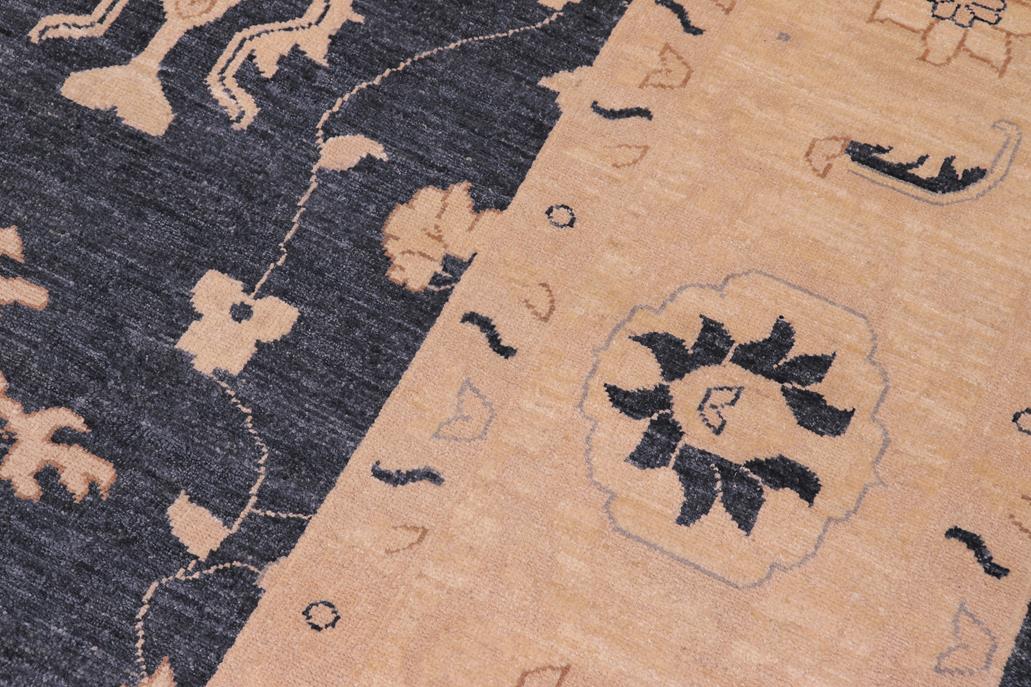 handmade Traditional Kafkaz Bluish Gray Beige Hand Knotted RECTANGLE 100% WOOL area rug 9 x 12