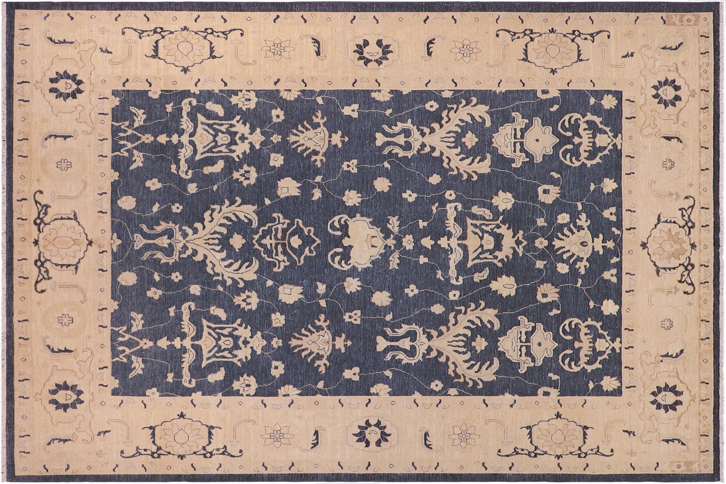 handmade Traditional Kafkaz Bluish Gray Beige Hand Knotted RECTANGLE 100% WOOL area rug 9x12