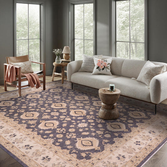 handmade Transitional Kafkaz Drk. Gray Ivory Hand Knotted RECTANGLE 100% WOOL area rug 10' x 14'