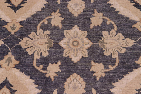 handmade Transitional Kafkaz Drk. Gray Ivory Hand Knotted RECTANGLE 100% WOOL area rug 10' x 14'