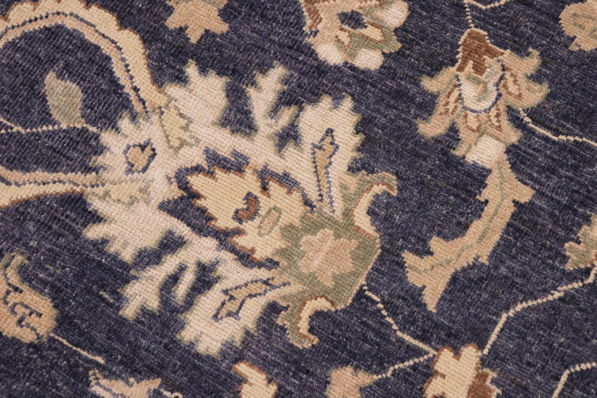 handmade Transitional Kafkaz Drk. Gray Ivory Hand Knotted RECTANGLE 100% WOOL area rug 10' x 14'