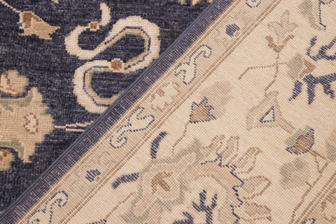 handmade Transitional Kafkaz Drk. Gray Ivory Hand Knotted RECTANGLE 100% WOOL area rug 10' x 14'
