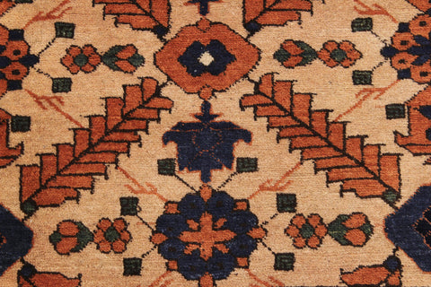 handmade Traditional Antique  Ivory Blue Hand Knotted RECTANGLE 100% WOOL area rug 5x7