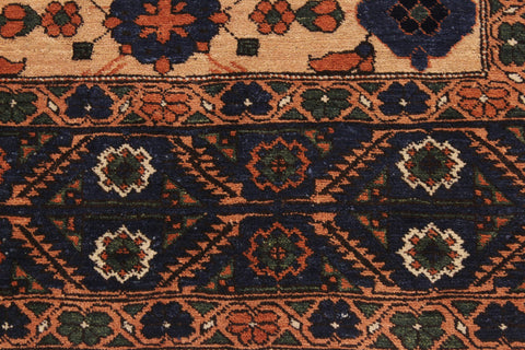 handmade Traditional Antique  Ivory Blue Hand Knotted RECTANGLE 100% WOOL area rug 5x7