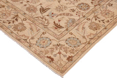 handmade Traditional Kafkaz Beige Tan Hand Knotted RECTANGLE 100% WOOL area rug 10 x 14
