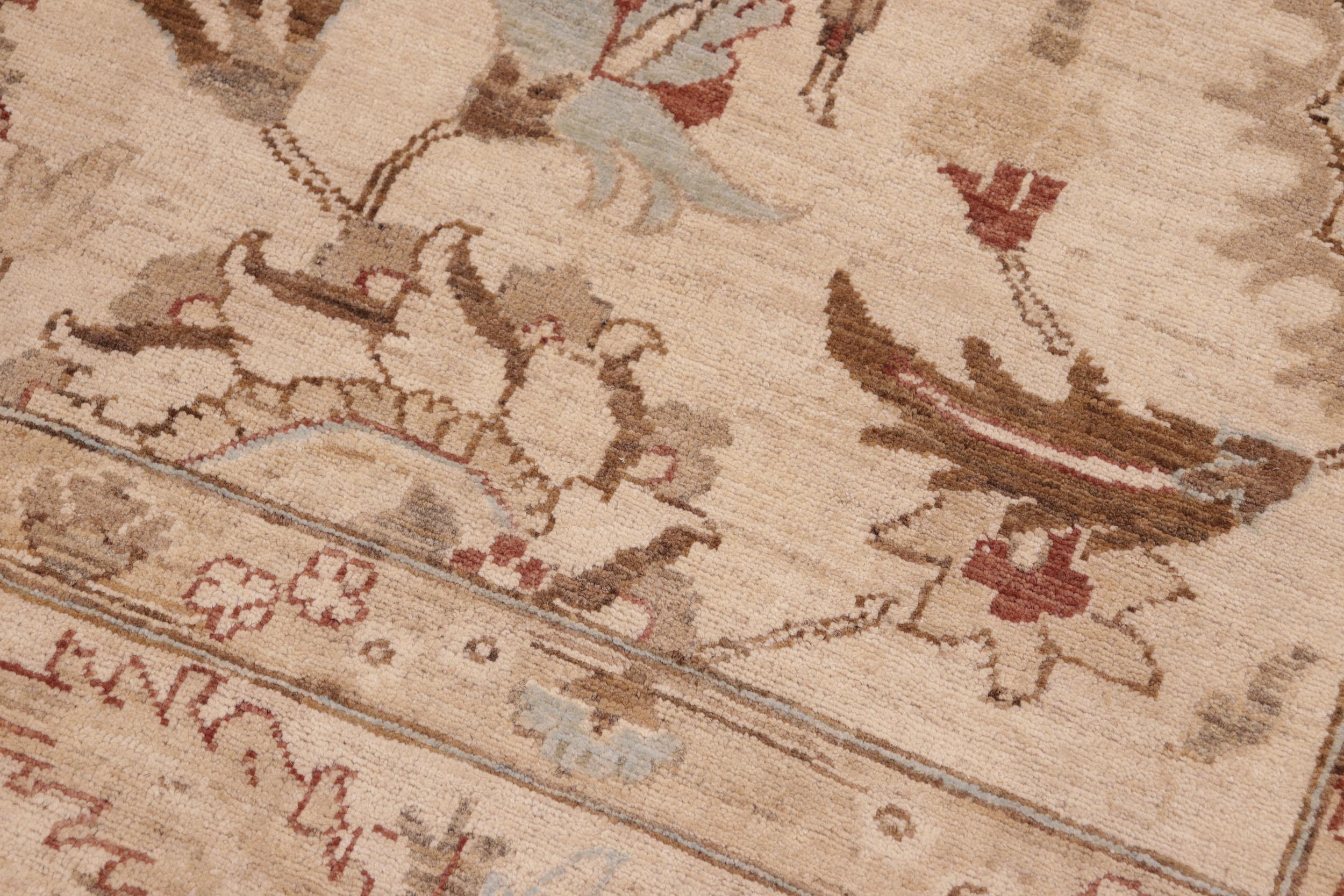 handmade Traditional Kafkaz Beige Tan Hand Knotted RECTANGLE 100% WOOL area rug 10x14