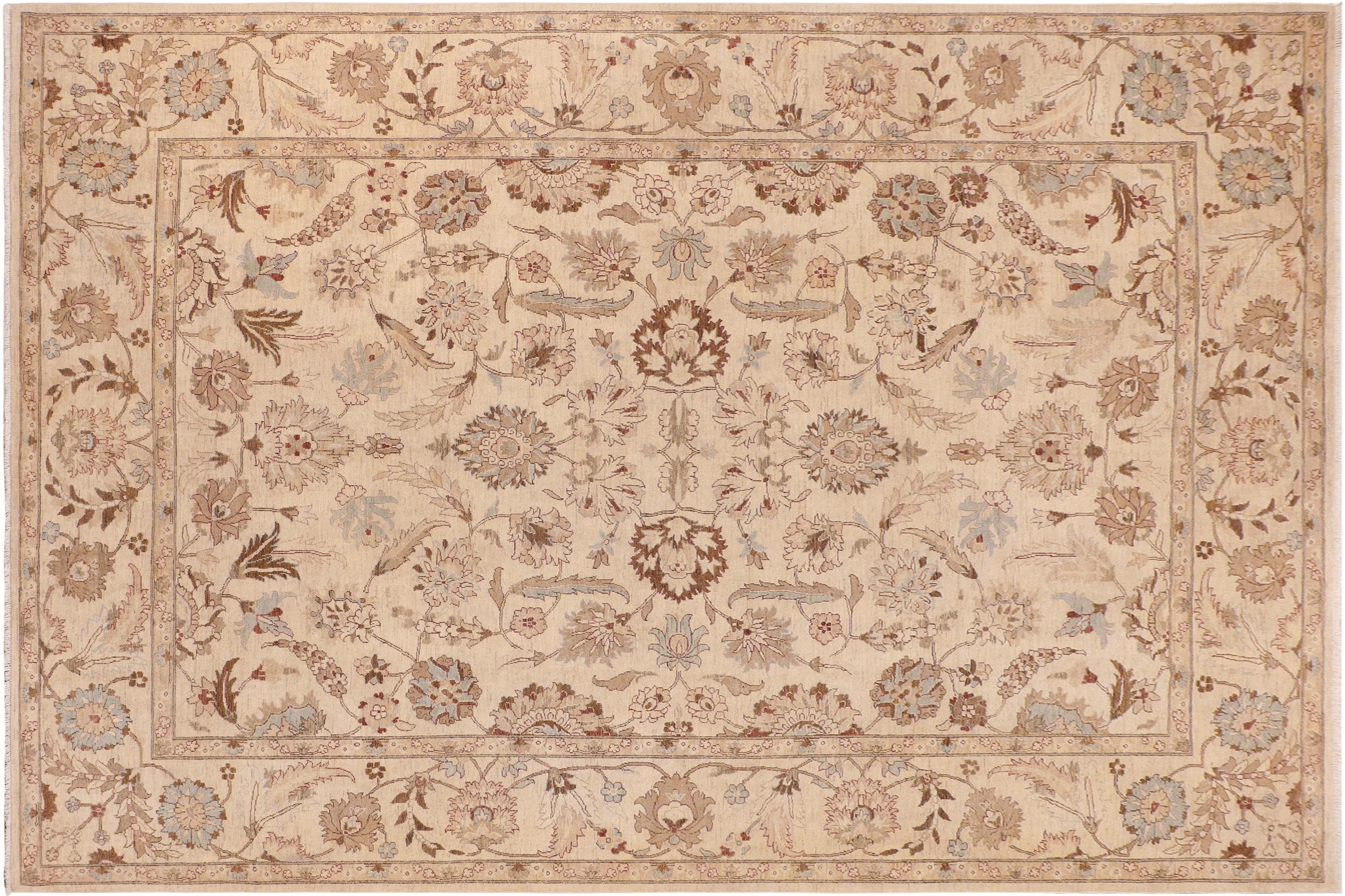 handmade Traditional Kafkaz Beige Tan Hand Knotted RECTANGLE 100% WOOL area rug 10x14