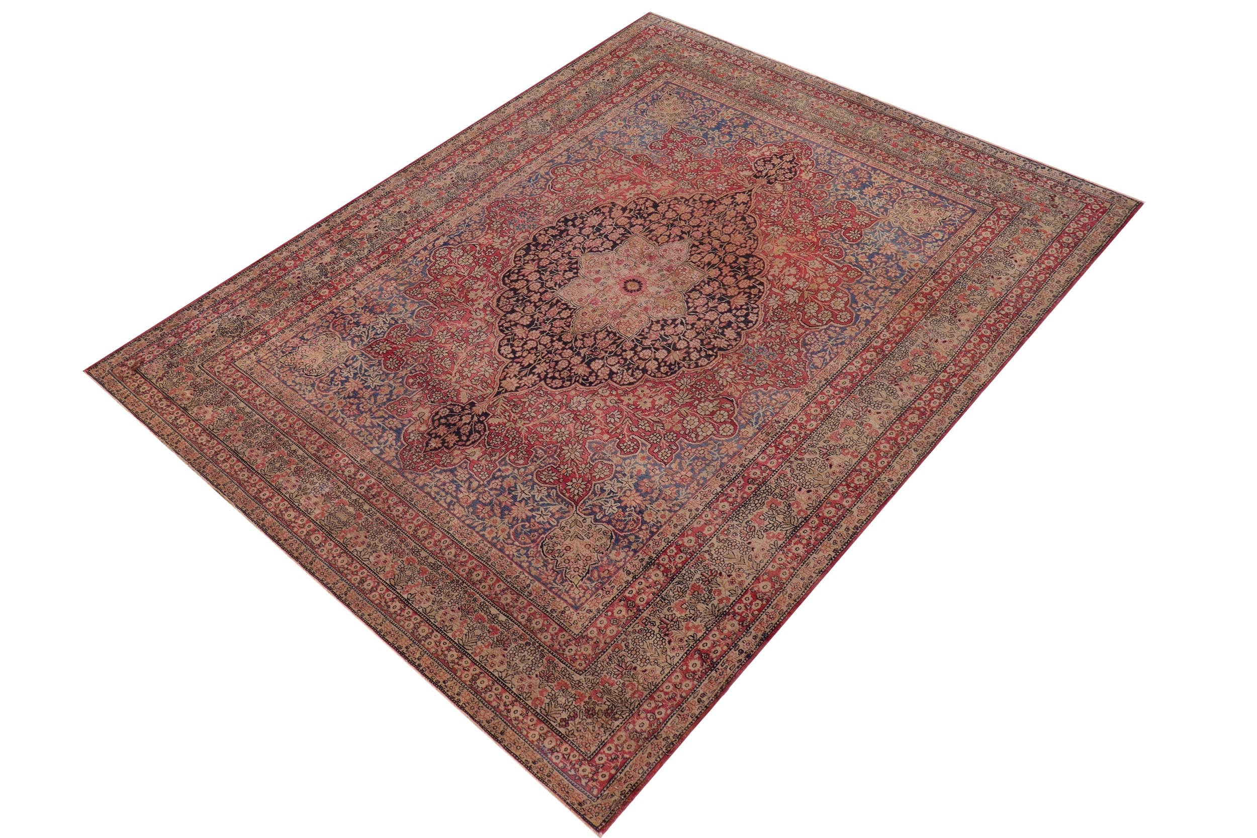 handmade Traditional Antique Red Blue Hand Knotted RECTANGLE 100% WOOL area rug 9x13