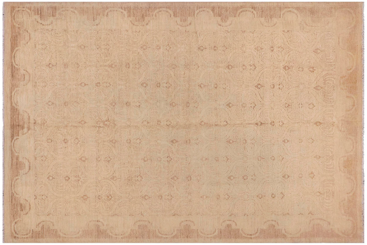 10x13 hand knotted Ziegler wool rug in gold - Classic Ziegler Alexandr