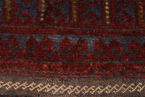 handmade Geometric Balouchi Red Blue Hand Knotted RECTANGLE 100% WOOL area rug 2x3