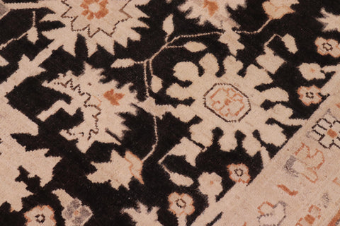 handmade Transitional Kafkaz Black Orange Hand Knotted RECTANGLE 100% WOOL area rug 10' x 14'