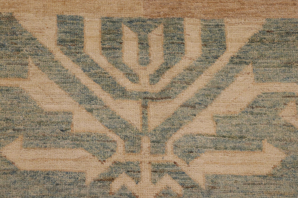 handmade Modern Gabbeh Tan Blue Hand Knotted RECTANGLE 100% WOOL area rug 10' x 14'