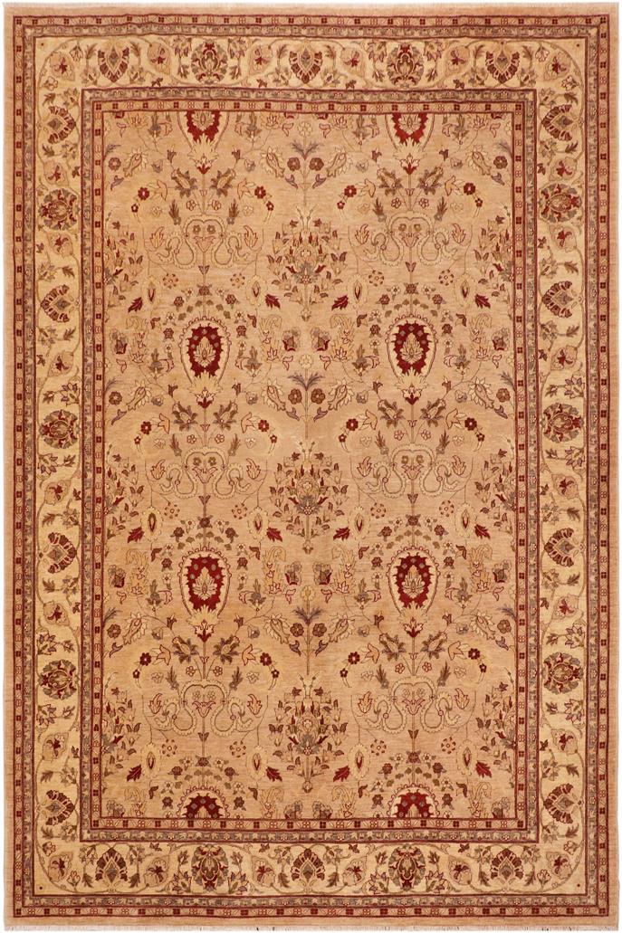 handmade Traditional Kafkaz Tan Beige Hand Knotted RECTANGLE 100% WOOL area rug 10 x 14